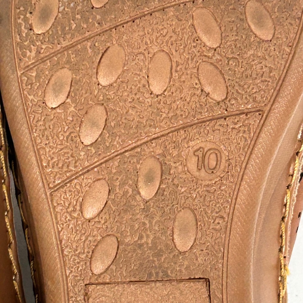 Comfort Trendz Sandals Womens 10 Brown Wedge Slide Laser Cut Perforated Casual - Picture 9 of 10